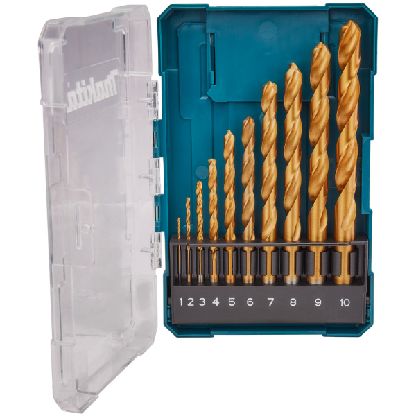 Набор сверл Makita по металлу HSS-TiN 10 шт   D-72849