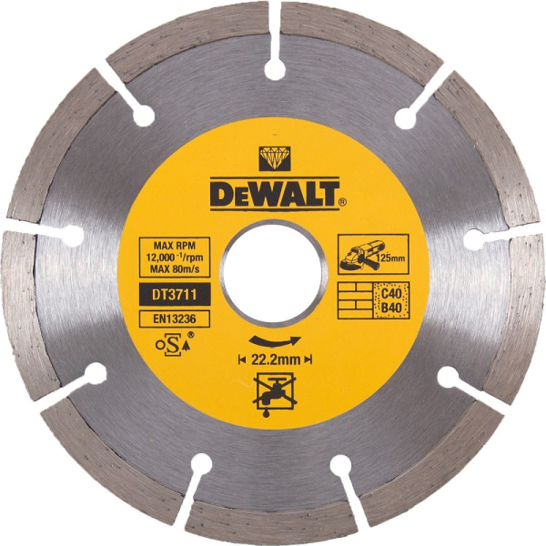 Диск алмазный DEWALT DT 3711 125*22,2 мм сегмент