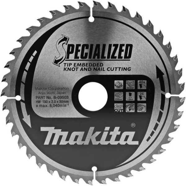 Диск п/п Makita 190*30*40   (B-09503)