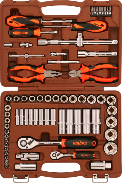 Набор универсального инструмента OMBRA 1/4", 1/2"DR (69 предм.)   OMT69S