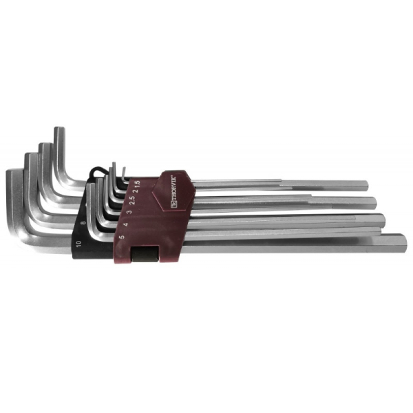 Набор ключей THORVIK торцевых шестигранных удлиненных, H1.5-H10, 10 предметов   HKL10S