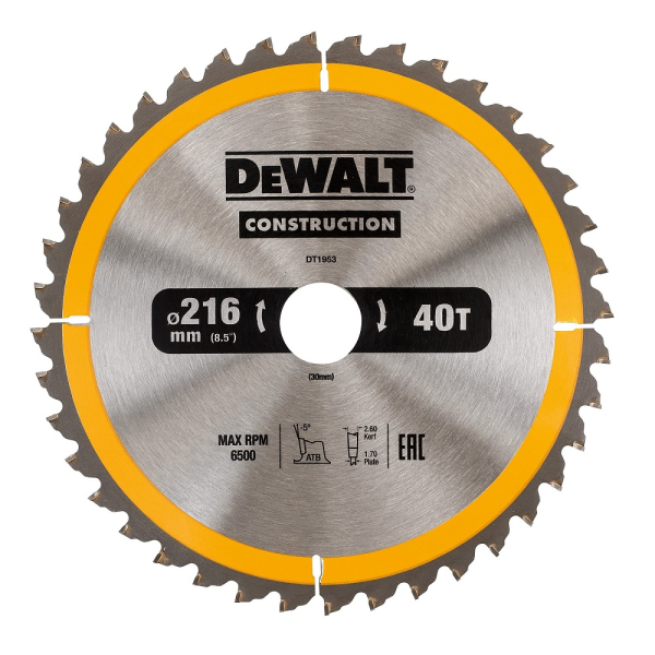 Диск п/п DEWALT DT 1953   216*30*40