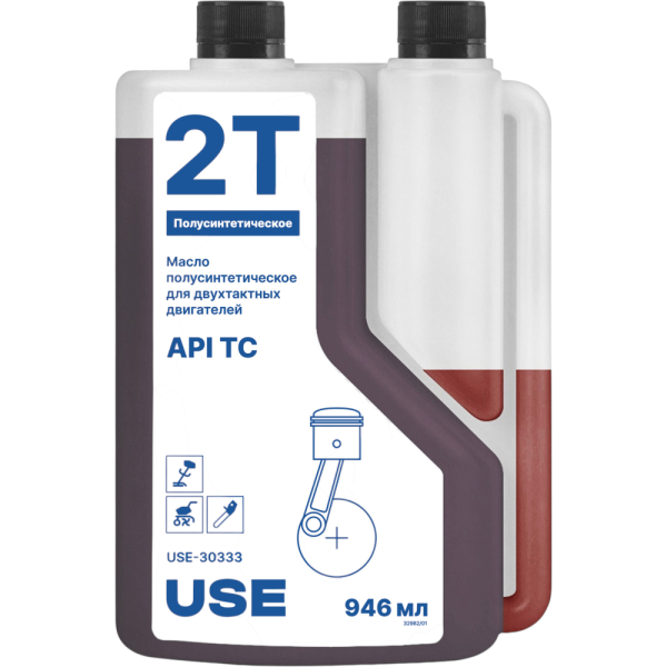Масло USE 2-х тактное полусинтетика API TC с дозатором 0,946 л   USE-30333
