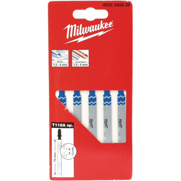 Пилочки Milwaukee для лобзика T118A 75 мм 5 шт