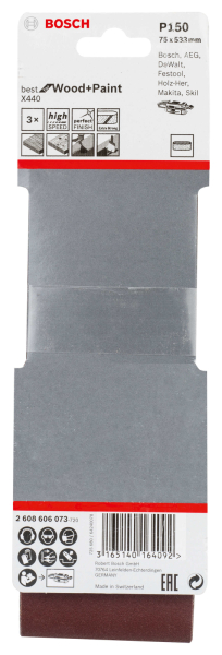 Шкурка BOSCH   75*533   Р-150 (уп. 3шт)  2.608.606.073