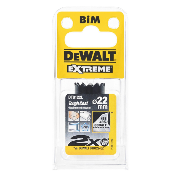 Цифенбор с карбидным покрытием DEWALT DT 8122 L 22*37 мм