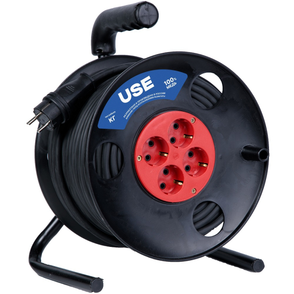 Удлинитель силовой USE КГ 3500 Вт 30м на катушке с заземлением   USE303-039