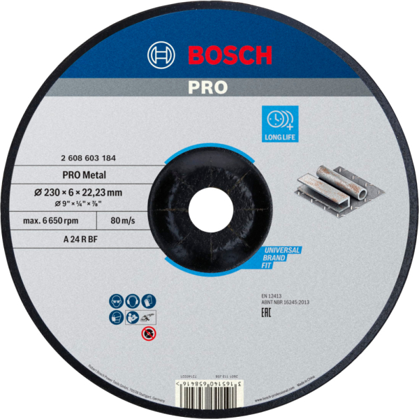 Диск абразивный BOSCH 230*22*6,0 шлифовальный     2.608.603.184