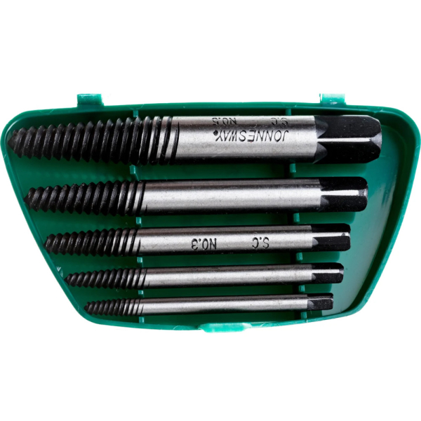 Набор экстракторов JONNESWAY спиральных конических с держателем 7 предметов