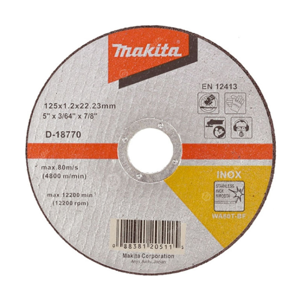 Диск абразивный Makita 125*1,2*22.2 нержавейка   D-18770