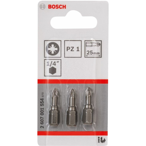 Набор бит BOSCH из 3 штук PZ1 25мм     2.607.001.554