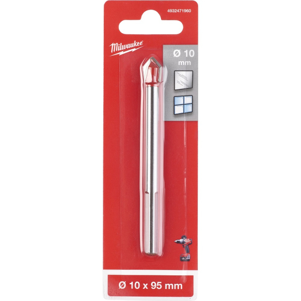 Сверло Milwaukee по стеклу и плитке GENII 10х95 мм