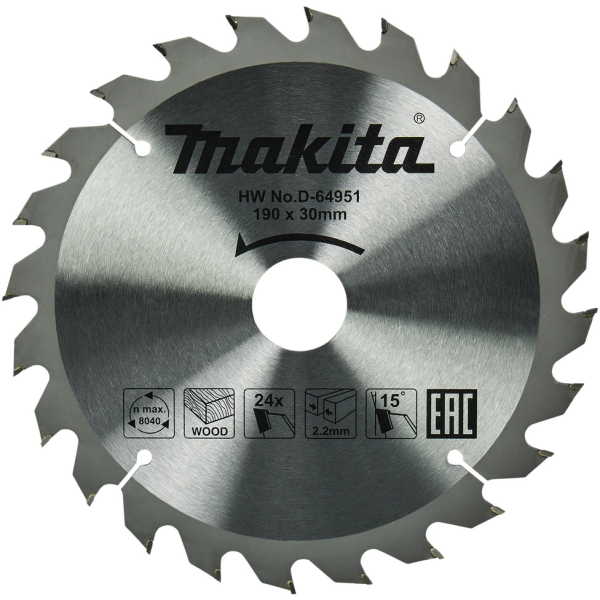 Диск п/п Makita 190*30*24   (D-64951)