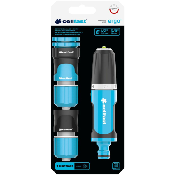 Пистолет для полива CELLFAST ERGOLINE прямой 1/2" + набор