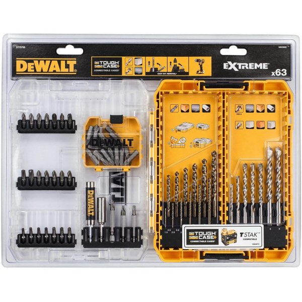 Набор сверл и бит DEWALT DT70759 из 63 штук кейс