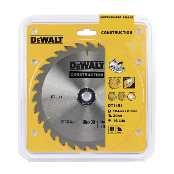 Диск п/п DEWALT DT 1151   184*16*30