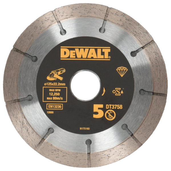 Диск алмазный DEWALT  DT 3758 125х22.2 мм сегмент