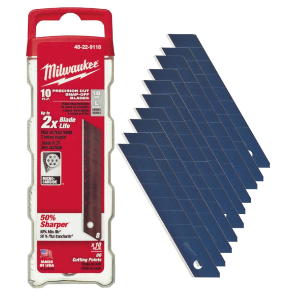 Лезвие Milwaukee сменные сегментированные 18 мм 10 шт