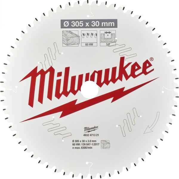 Диск п/п Milwaukee 305*30*60 мм  дерево