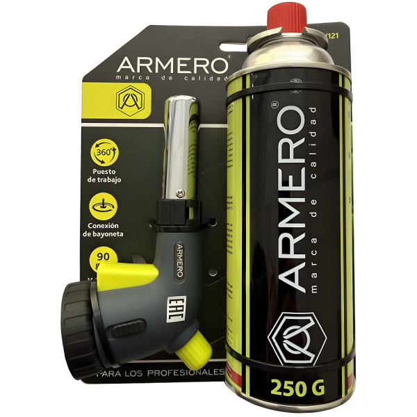 Газовая горелка ARMERO + газовый баллон цанговый 250гр   A710/121