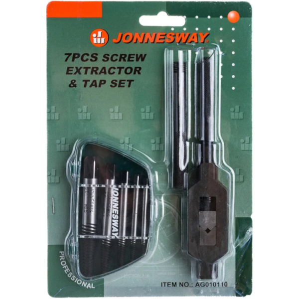 Набор экстракторов JONNESWAY спиральных конических с держателем 7 предметов