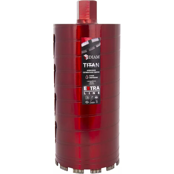 Сверло алмазное DIAM 152x300х1/4 UNC Extra Line Titan по бетону   313030
