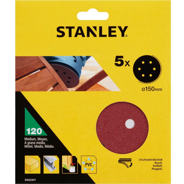 Круг шлифовальный STANLEY d-150 мм К-120     STA32347