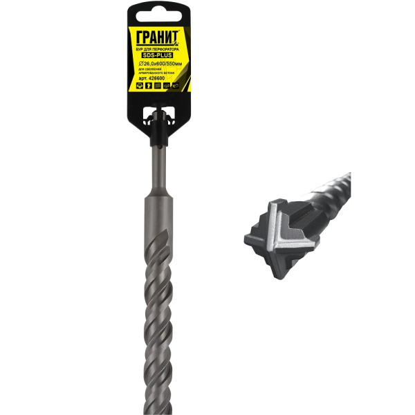 Бур ГРАНИТ SDS+ Quadro-X 26,0*600