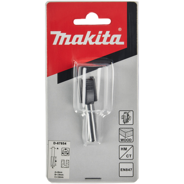 Фреза Makita пазовая с 2 кромками 16*19*8*51*2T   D-67854