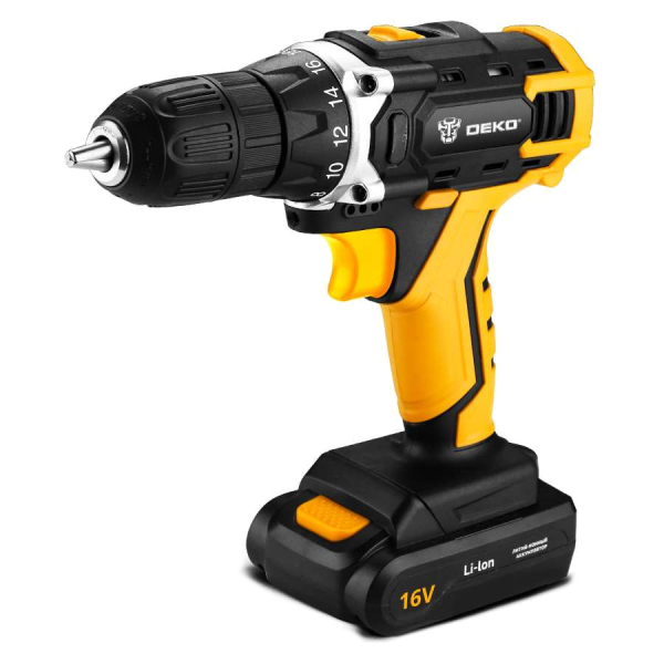 Дрель аккумуляторная DEKO DKCD 16 FU-Li 16v 1*1.5Ah Li-Ion   063-4098