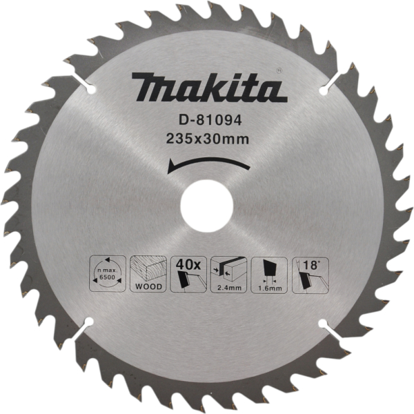 Диск п/п Makita 235*30/25*2.4/1.6*40T   (D-81094)