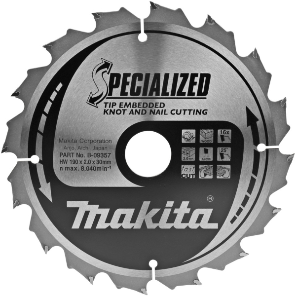 Диск п/п Makita 190*30*16   (B-09357)