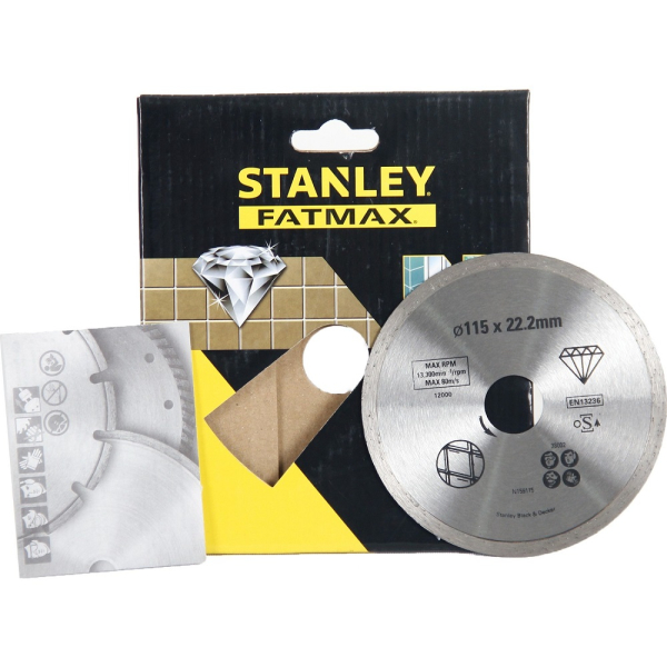 Диск алмазный STANLEY  115*22,2 сплошной   STA38002