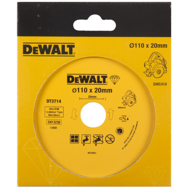 Диск алмазный DEWALT DT 3714 110*20,0 мм сплошной