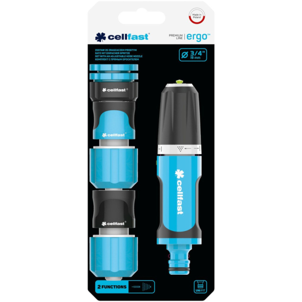 Пистолет для полива CELLFAST ERGOLINE прямой 3/4" + набор