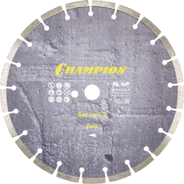 Диск алмазный CHAMPION Concremax ST бетон 300*25.4 мм сегмент   C1612