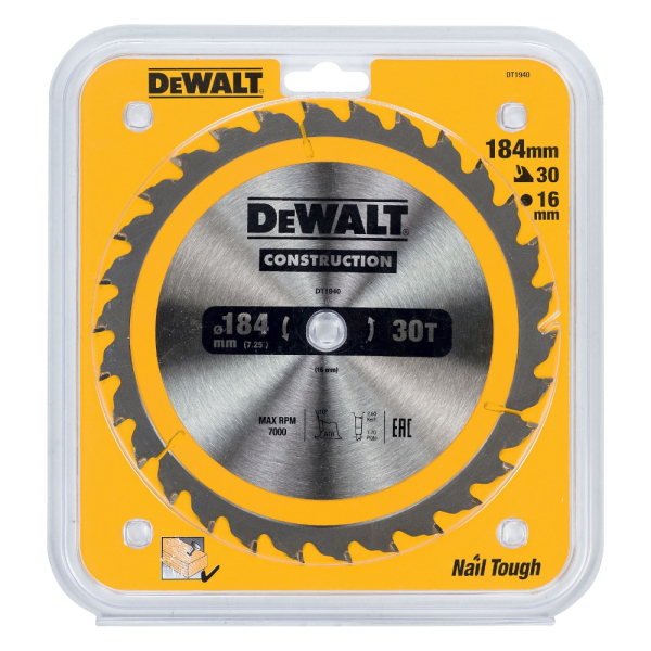 Диск п/п DEWALT DT 1940   184*16*30