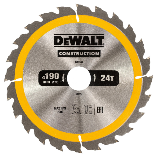 Диск п/п DEWALT DT 1944   190*30*24