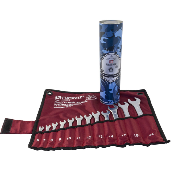 Набор ключей THORVIK гаечных комбинированных 12 предметов   W3S12TB-T