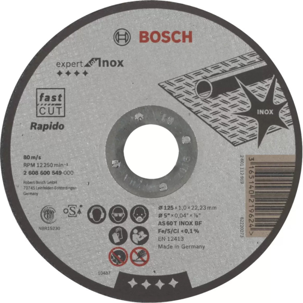 Диск абразивный BOSCH 125*22*1,0 металл     2.608.600.549