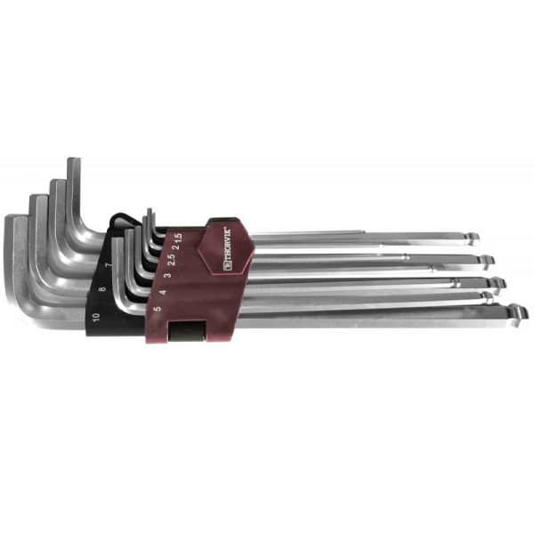 Набор ключей THORVIK торцевых шестигранных с шаром, H1.5-H10, 10 предметов   HKLB10S