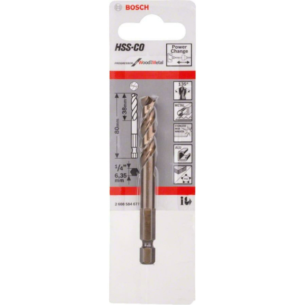 Сверло BOSCH центрирующее HSS-CO 1/4" 80мм   2.608.584.677