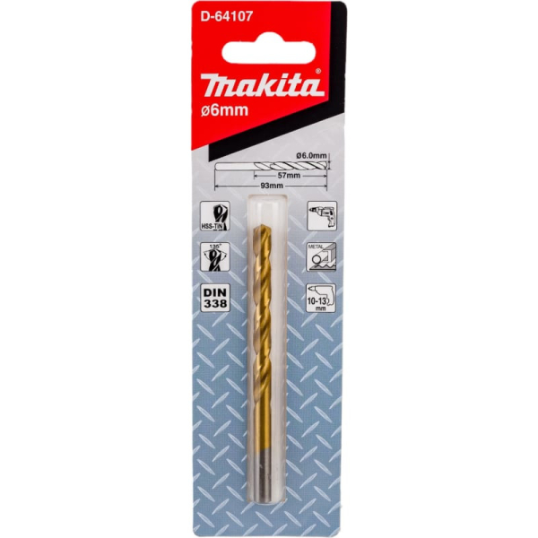 Сверло Makita по металлу HSS-TiN Economy 6*57*93   D-64107