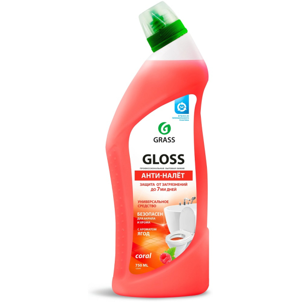 Гель чистящий для ванны и туалета GRASS "Gloss coral"   125547