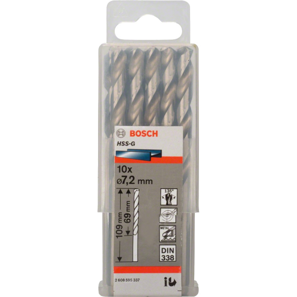 Сверло BOSCH HSS-G Ecoline 7.2мм по металлу   2.608.595.337