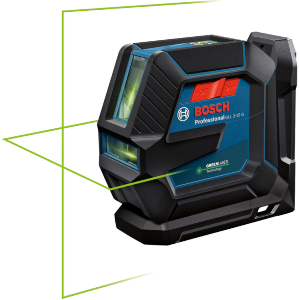 Лазерный уровень BOSCH GLL 2-15 G + LB10 + клипса + кейс  0.601.063.W02