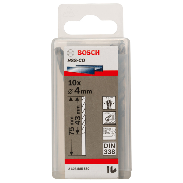 Сверло BOSCH HSS-Co Standardline  4,0*75 по металлу   2.608.585.880