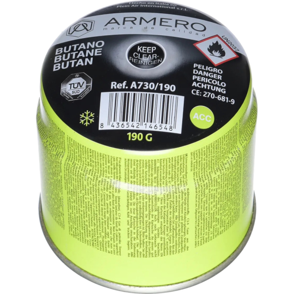 Газовый баллон ARMERO 190гр, прокалываемый     A730/190