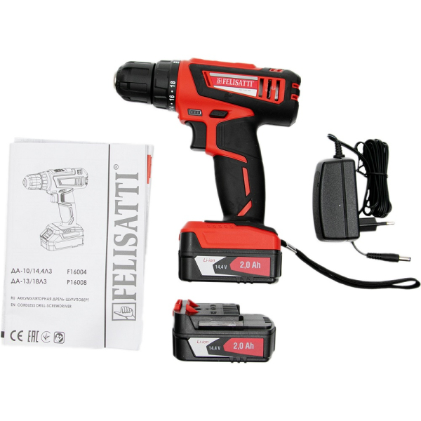 Дрель аккумуляторная FELISATTI ДА-10/14,4Л3