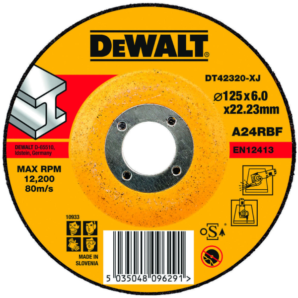 Диск абразивный DEWALT 125*6,0*22.2 шлифовальный DT 42320